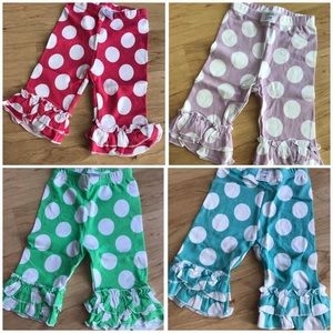 Girls ruffle polka dot capris
